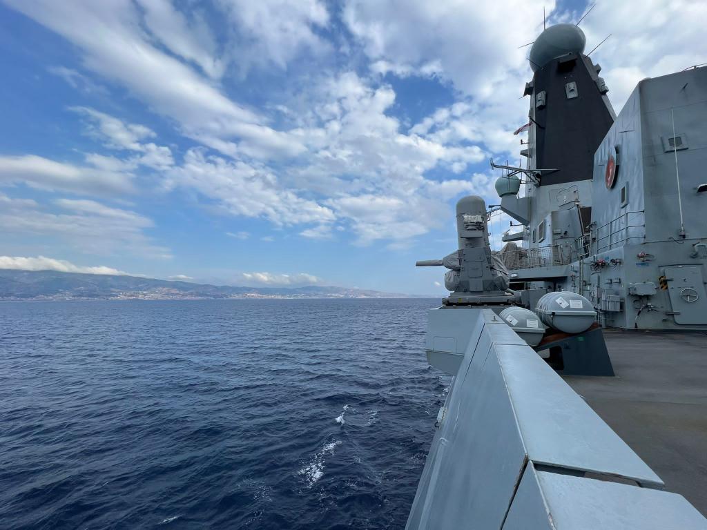 Blue skies the other side of #StormDaniel 🌪 Transiting through the Strait of Messina today 🇮🇹 #lastandbest #WeAreNATO
