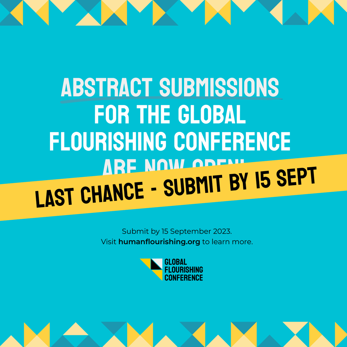 FlourishingConf's tweet photo. 🗣️📢 Calling all researchers! The deadline to submit abstracts for the second annual Global Flourishing Conference is ONE WEEK away! 

Don't miss your opportunity to share your research at this dynamic, interdisciplinary conference. https://t.co/cXwmvo0CHS https://t.co/hK8YIjXBzG