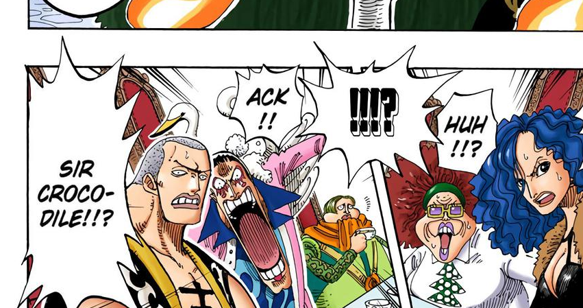3SkullJoe's tweet photo. 540: We learn that Ivankov knows Crocodile from the old days, and that Ivankov knows a personal secret about him.

165: Crocodile reveals his true identity to Baroque Works, and Mr 2 aka Bon Clay has the most shocked reaction.

The coincidences are getting hard to ignore 👀🤨 https://t.co/b5OBHdK3fd