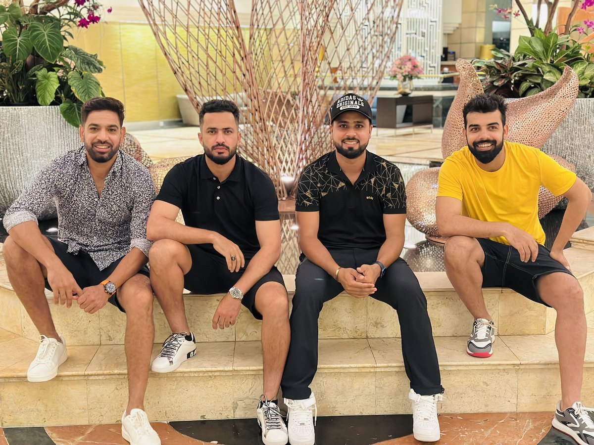 Yes we’re four but we miss our other roti fellow’s <a href="/RealHa55an/">Hassan Ali 🇵🇰</a> <a href="/AasifAli45/">Asif Ali</a> <a href="/FakharZamanLive/">Fakhar Zaman</a>