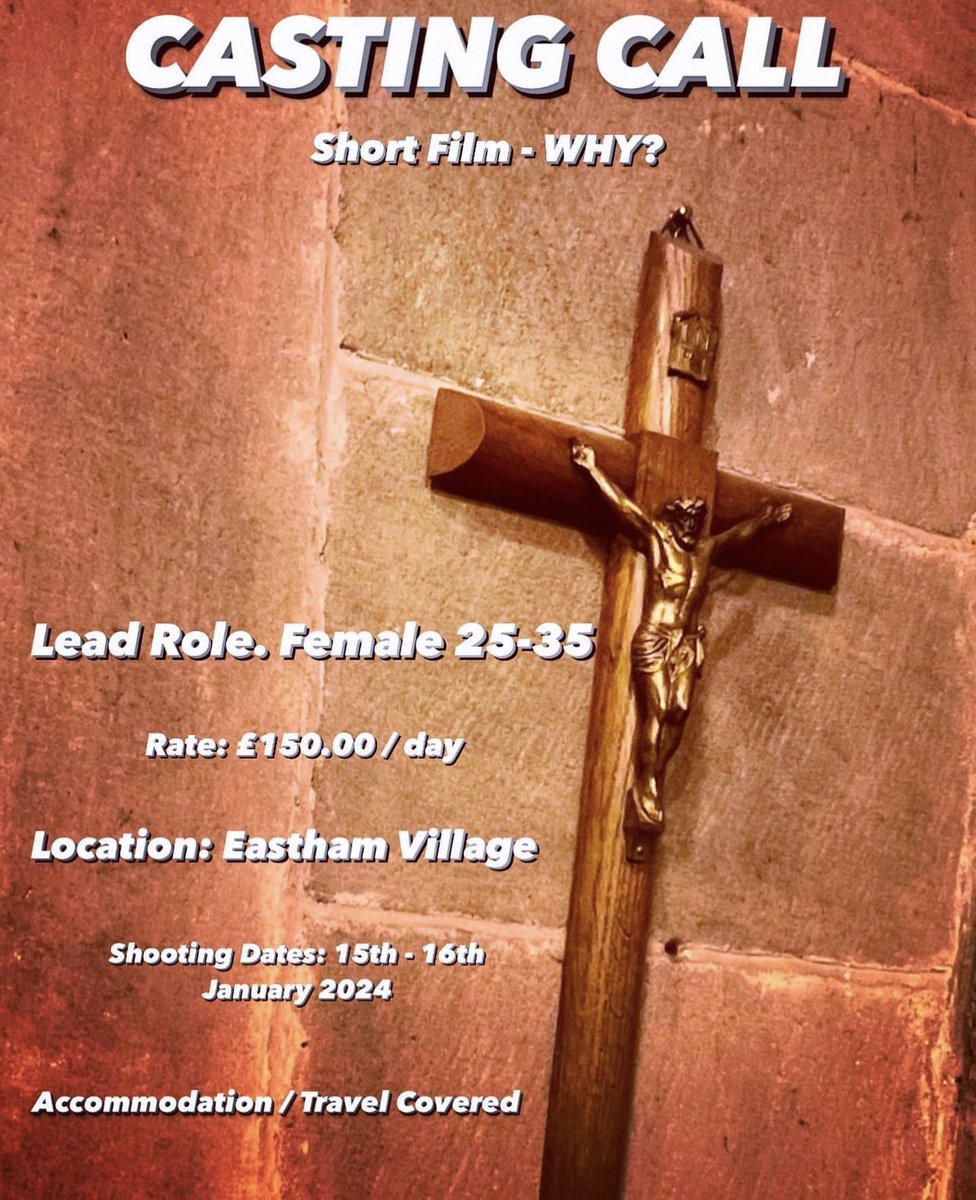 Ryan Whittingham (@whittingham96) on Twitter photo ⚠️ CASTING CALL ⚠️
My next short film is looking for a leading actress 🎬
For more details on the role, follow the link below
backstage.com/casting/why-27…
If interested, or know of anyone who might be interested, please email us your headshot/showreel to contact@lmfpictures.com 🎥 ⚠️ CASTING CALL ⚠️
My next short film is looking for a leading actress 🎬
For more details on the role, follow the link below
backstage.com/casting/why-27…
If interested, or know of anyone who might be interested, please email us your headshot/showreel to contact@lmfpictures.com 🎥