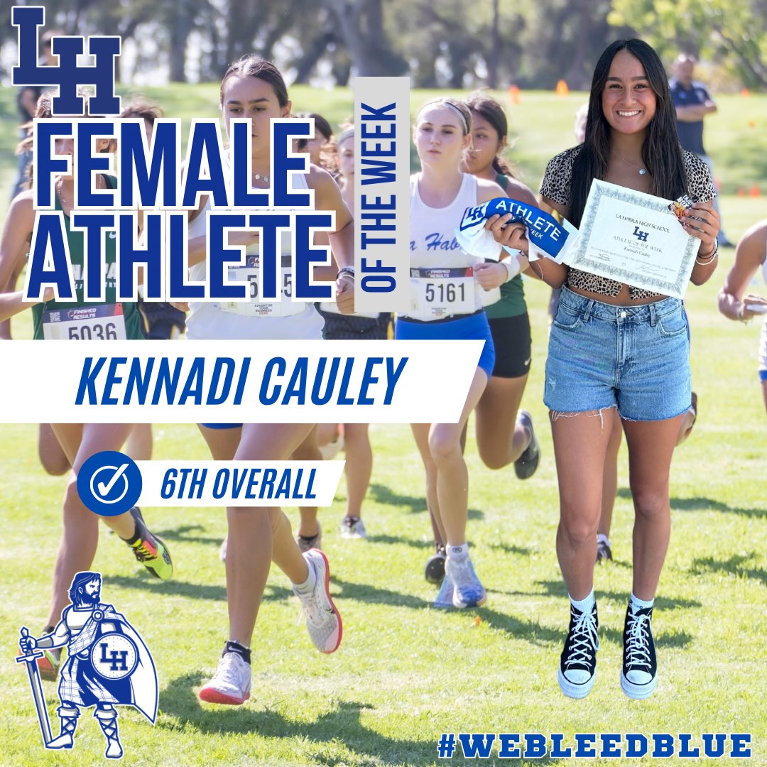 Congratulations to our Female Athlete of the week Kennadi Cauley! Kennadi is a 3 sport start for the Lady Highlanders in Cross Country, Basketball, and Track! We are expecting a huge senior season for Kennadi this year!! #webleedblue