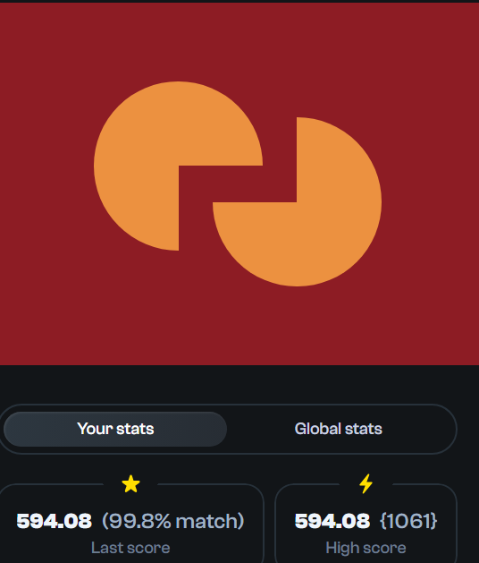 muhsinDotJs's tweet image. {⚔️} Day 1 of #CSSBattleDaily  
99.8% match 🚀

via @css_battle