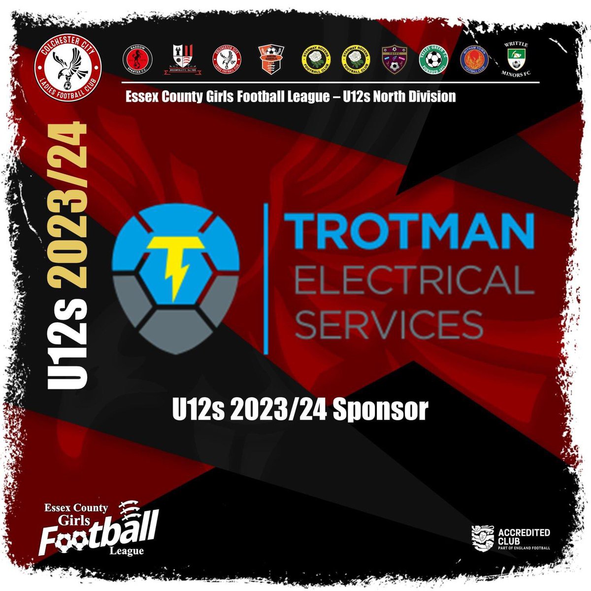 A BIG thank you to Trotman Electrical Services for sponsoring our U12s Home Kit this year. 

Trotman Electrical Services takes on projects from both private homeowners and commercial customers.

trotmanelectricalservices.co.uk

🖤❤🦅⚽#Eagles #colcitylfc