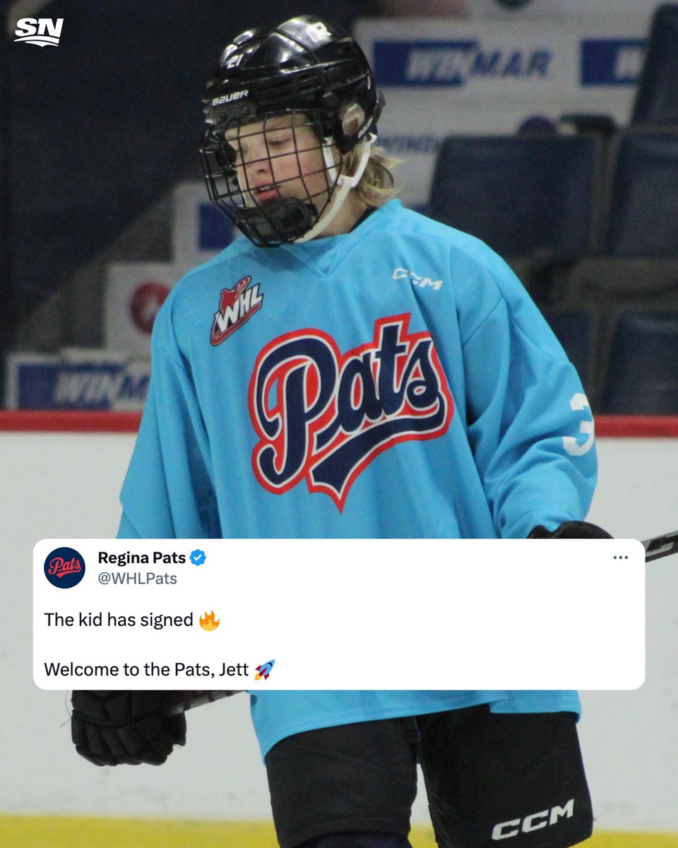 The Regina Pats have officially signed 14-year-old Jett Deschamps. 👏