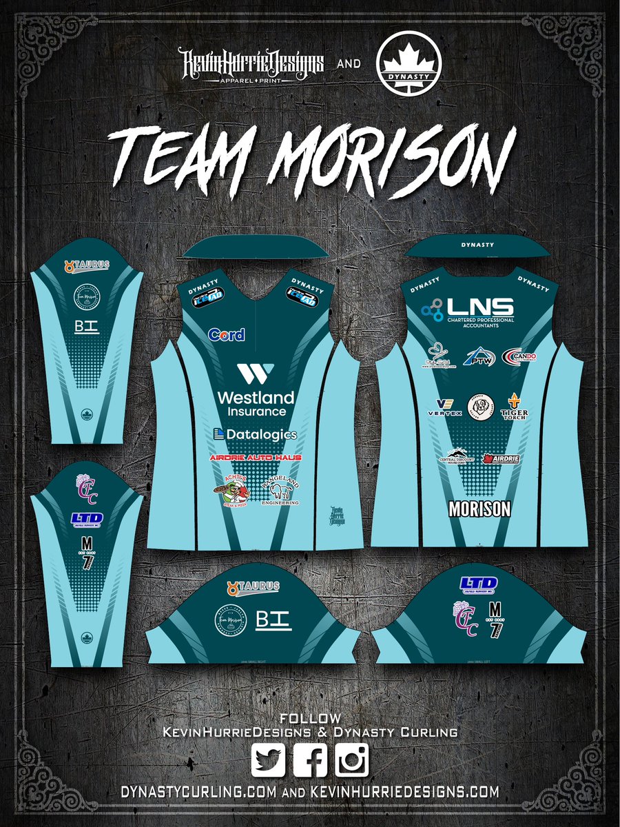 KevinHurrie's tweet photo. Apparel I Designed For Team Morison
.
#kevinhurriedesigns #dynastycurling #teamdynasty #teammorison #curling #curlingapparel #apparel #sports #sportsapparel #design #art #jersey #shirts #jackets #clothing #custom #sublimation #subdye #madeincanada #canadianmade https://t.co/BLv45EK6Zu