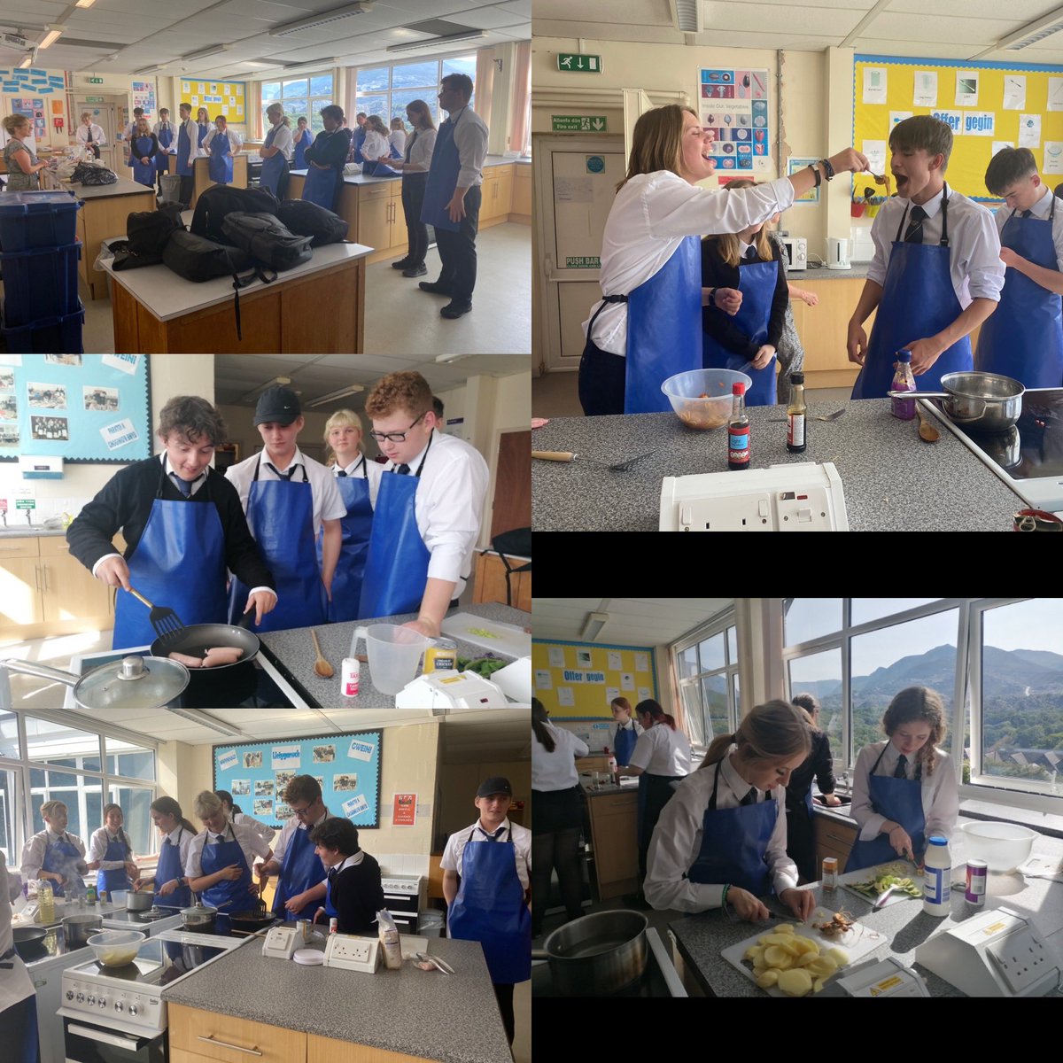 Blwyddyn 12 wedi setlo mewn yn ffantastic i’r 6ed. Cychwyn yr wythnos efo sialens ‘Ready Steady Cook’