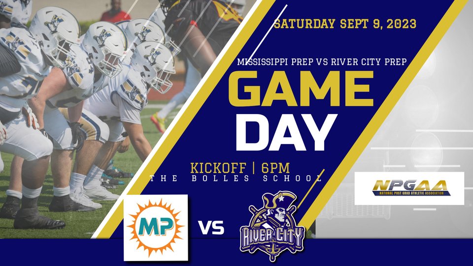 It’s Game Time! River City Prep Admirals vs Mississippi Prep Hurricanes Saturday Sept. 9th. Kickoff: 6pm Location: The Bolles School Skinner-Barco Stadium 📍Address: 7400 San Jose Blvd. Jacksonville, Florida 32217 🎟️Tickets: $10 for ages 10 and up @1010XL @oneclaysports