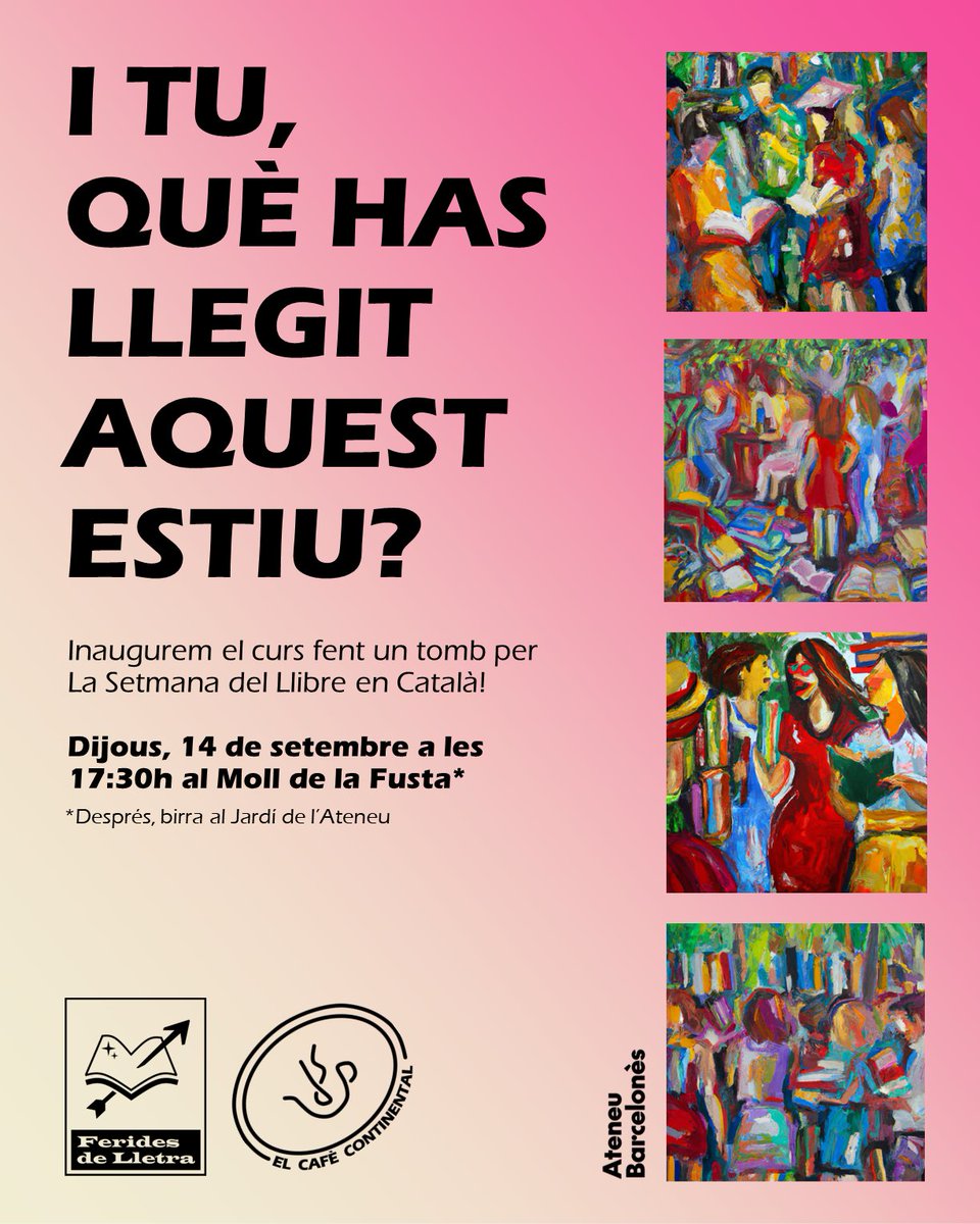 cafeconti_'s tweet photo. 👶 Benvingudes a aquest lloc inhòspit ara anomenat "X", amigues @lletra_ferides! Seguiu-les si també sou joves interessades en la literatura en català ;)

Nosaltres tornem amb moltíssimes ganes de retrobar-nos i una proposta que no podreu rebutjar. Fem un tomb per @LaSetmana? https://t.co/zQrck6MmdH