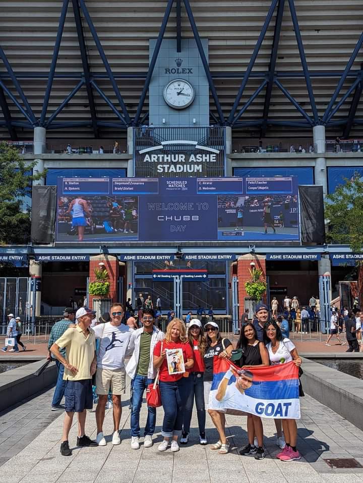 NovakFanClub's tweet image. #NOLEMANIA at @usopen 
And celebrating @KrisSekMNT 's birthday 🥳

#Idemo @DjokerNole
