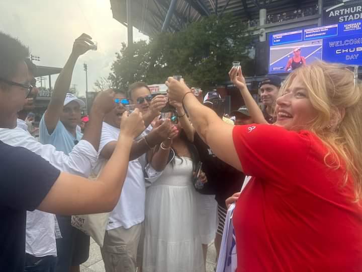NovakFanClub's tweet image. #NOLEMANIA at @usopen 
And celebrating @KrisSekMNT 's birthday 🥳

#Idemo @DjokerNole