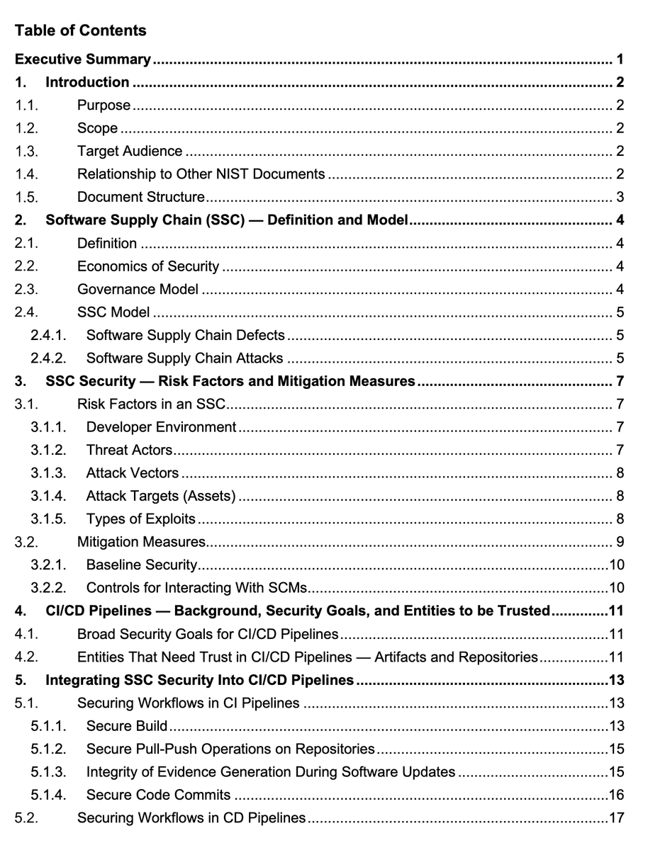 clintgibler's tweet photo. 🛡️ Strategies for the Integration of Software Supply Chain Security in DevSecOps CI/CD Pipelines

37 page PDF from @NIST

* Risk factors and mitigation measures
* CI/CD security goals
* Securing workflows in CI pipelines

+ more

https://t.co/NzBvjE1sqz https://t.co/AsbYnF6dUE