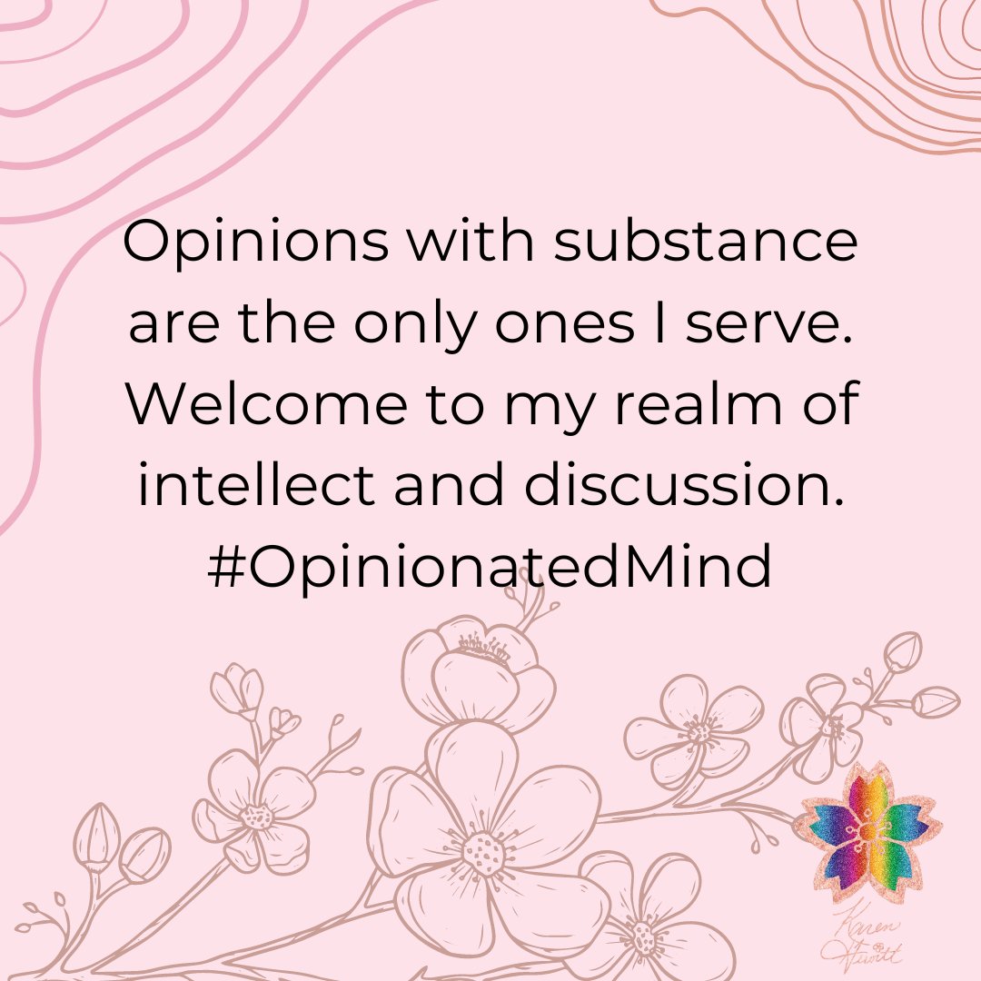 BlossomToSucces's tweet image. Opinions are the spices of life, and I like my journey flavorful! 🌸❤️ #opinionatedmind #introvert #intellectualdiscussion #youropinionsmatter #success