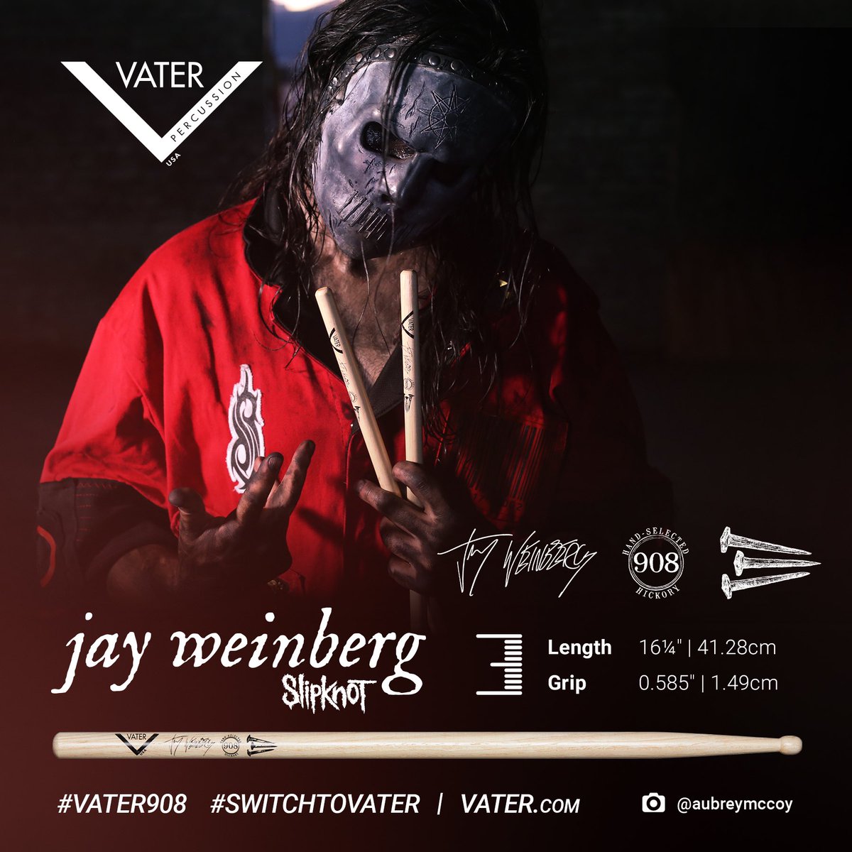 Happy 3rd Birthday to the @VaterDrumsticks @jayweinbergdrum 908! vater.com/product/981856