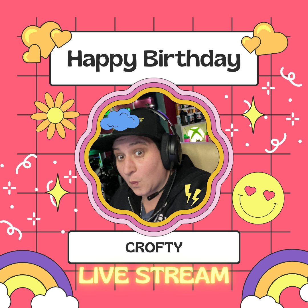 It is <a href="/crofty2010_g/">Crofty2010 Gaming</a> Birthday today and she is 1 of our epic GSCON PARTNERS and she is live streaming for her birthday.

Drop by and say hi
twitch.tv/crofty2010

#birthday #happybirthday #stream #streaming #twitch #streamer #streamers #twitchstreamer #gamer #birthdaystream