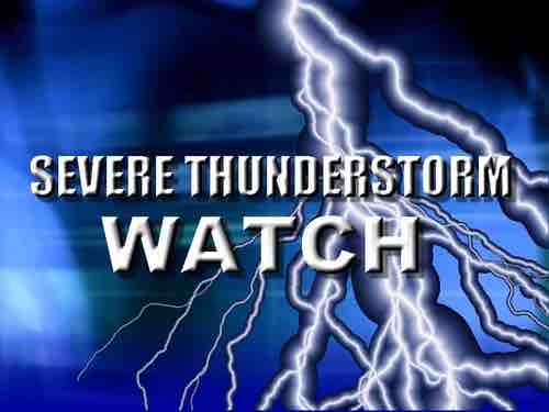The National weather service has issued a severe thunderstorm watch until 11 PM
