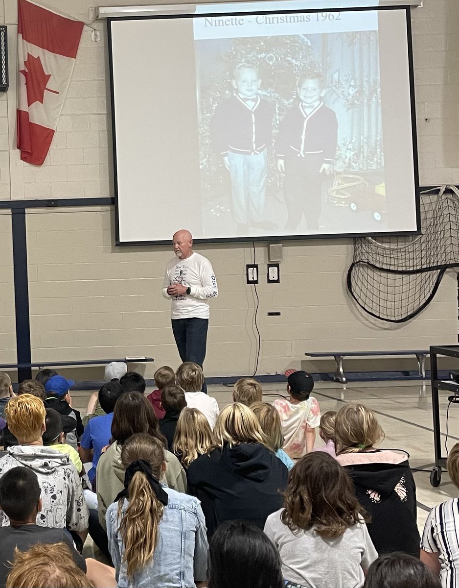 Grade 3-8 Massey Mustangs listened to Fred Fox tell his brother Terry’s story this morning. This presentation kicks off our 2023 <a href="/TerryFoxCanada/">Terry Fox Foundation</a> fundraising event.
