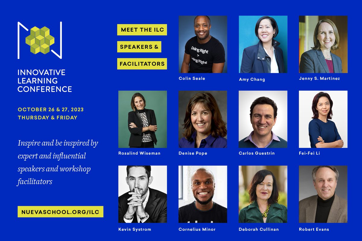 Get to know the 2023 Innovative Learning Conference speakers/workshop facilitators! Bios on the ILC website: nuevaschool.org/ilc 📢 Early bird registration for ILC ends next week on Sept 15. Get your tickets today⚡️ #education #edutwitter #edchat #teachersoftwitter #EduPD