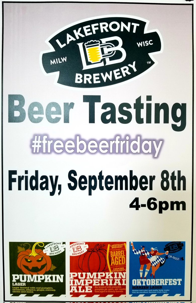 CityViewLiquor's tweet photo. Join us tonight from 4-6pm for a #FreeBeerSampling with our friends from @lakefront!
🍻🍺🍻🍺🍻🍺🍻🍺🍻 #StartYourWeekend #TimeForAColdOne #WeekendBeers #BeerOClock #LocallyBrewed #WiscoCraft #FREEBEER #BEERSAMPLING #FreeBeerFriday https://t.co/8ozSnfRU58