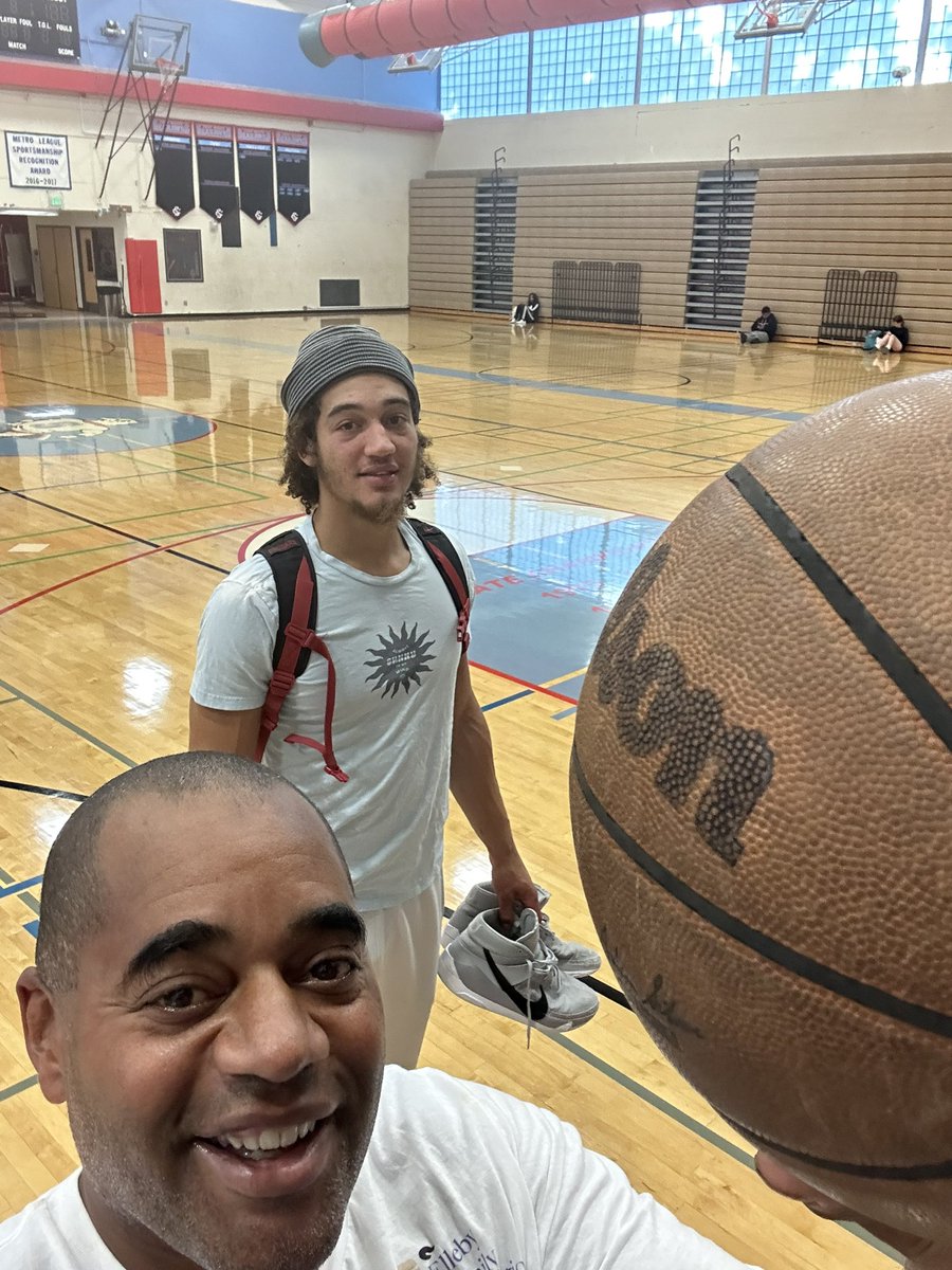 Blessed to see My 53rd birthday! The Guru and his son CJ Elleby in the gym sweating it out. Hoop Dreams! Keep grinding <a href="/EllebyCj/">CJ</a>