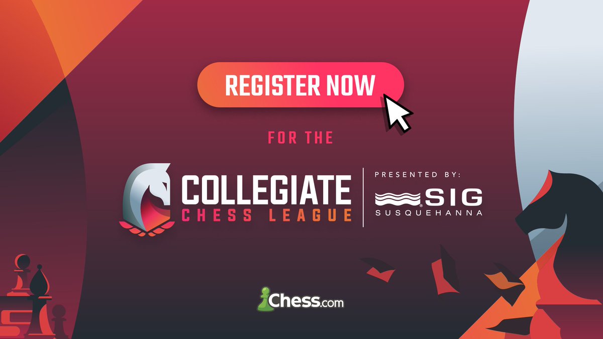 CollegiateChess's tweet photo. Registration deadline is one week from today! Is your team ready? #CollegeChess #College #Chess https://t.co/FsyydA7z2N