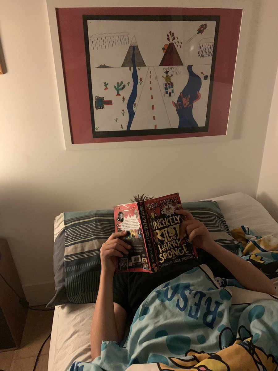 Our 11 year old really does not embrace reading so this is a total result - thank you <a href="/StephenMangan/">Stephen Mangan</a> <a href="/Neeneelou/">Anita Mangan</a> (promise this was not a set up!) #goodbooks #readingchallenge #bedtime