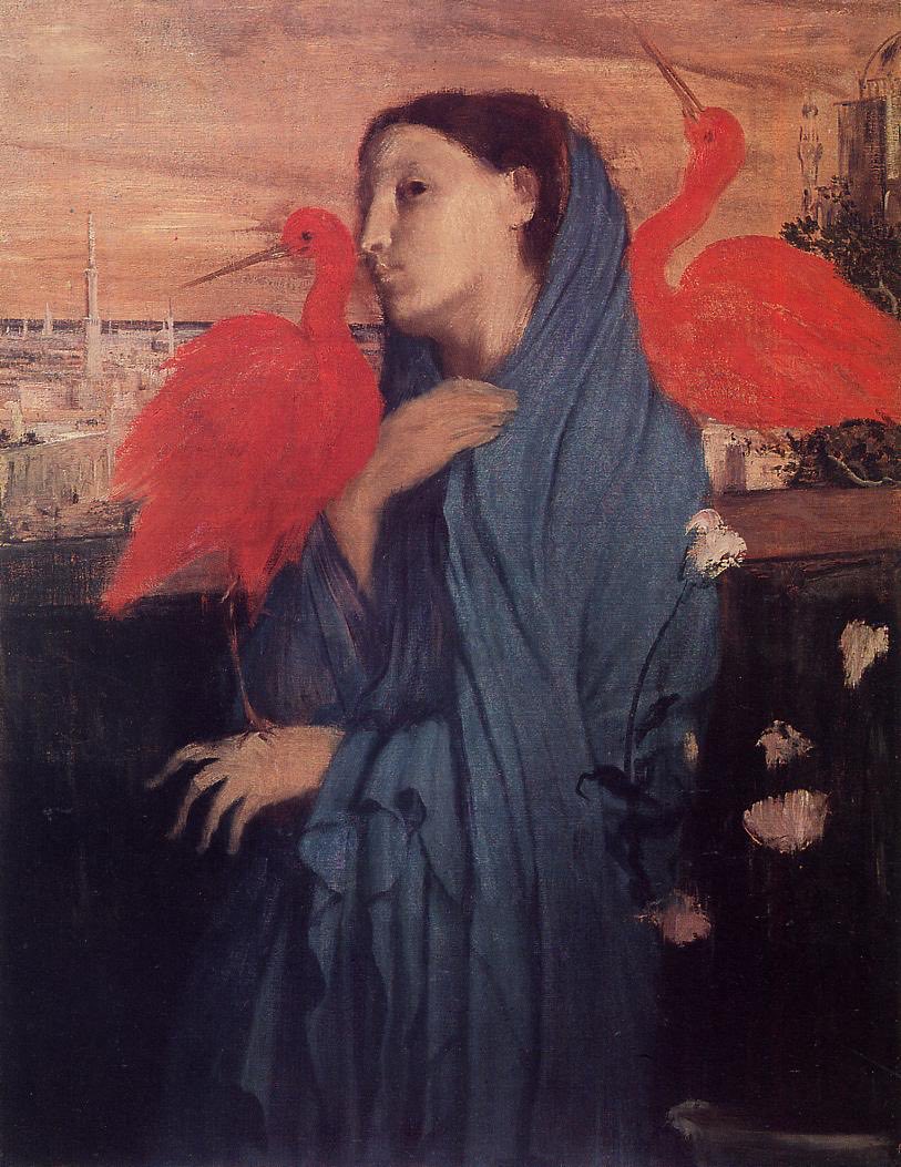 Woman on a Terrace (Young Woman and Ibis), 1857 #edgardegas #impressionism
