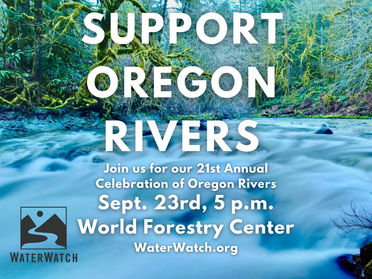 WaterWatchofOR's tweet photo. Attending our Celebration of #OregonRivers isn't just a fun evening with friends and family. You're also committing to a better future for Oregon's rivers by supporting one of the most effective, mission-driven non-profits in the state! See you Sept. 23rd! https://t.co/dAhrZXnrAQ https://t.co/G1r8uG6cFy