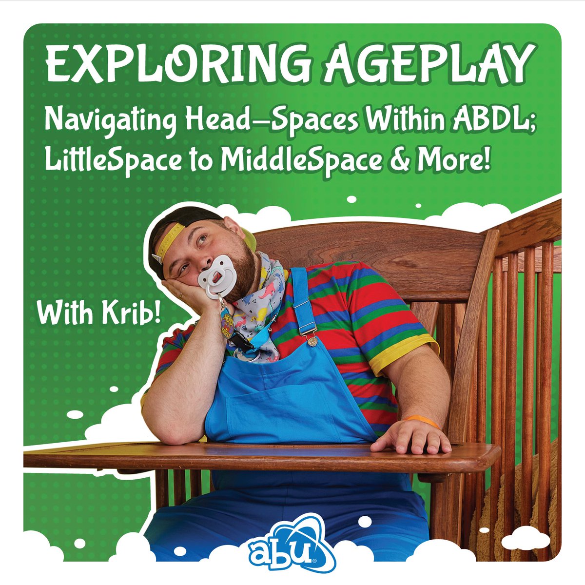 How do we explore ageplay?! 🔭 From the smollest littles, brattiest middles, and caring bigs, Krib talks it all in our latest Big Diaper Friday blog! 🗞️ news.abuniverse.com/exploring-agep… #abdl #diaperlover #abdlcommunity #kink #abuniverse #babyfur #littlespace #ageplayer #ageplay