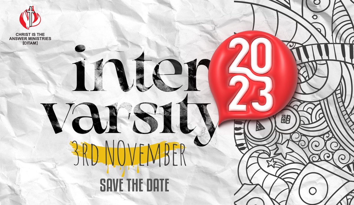 Intervarsity_WE's tweet photo. INTERVARSITY Worship Experience
3rd November 2023
Save The Date !!
#Intervarsity
#Youth #universities #colleges #youngatheart
#IntervarsityWorshipExperience
#8thEdition #CitamValleyRoad https://t.co/fd209mgk5a