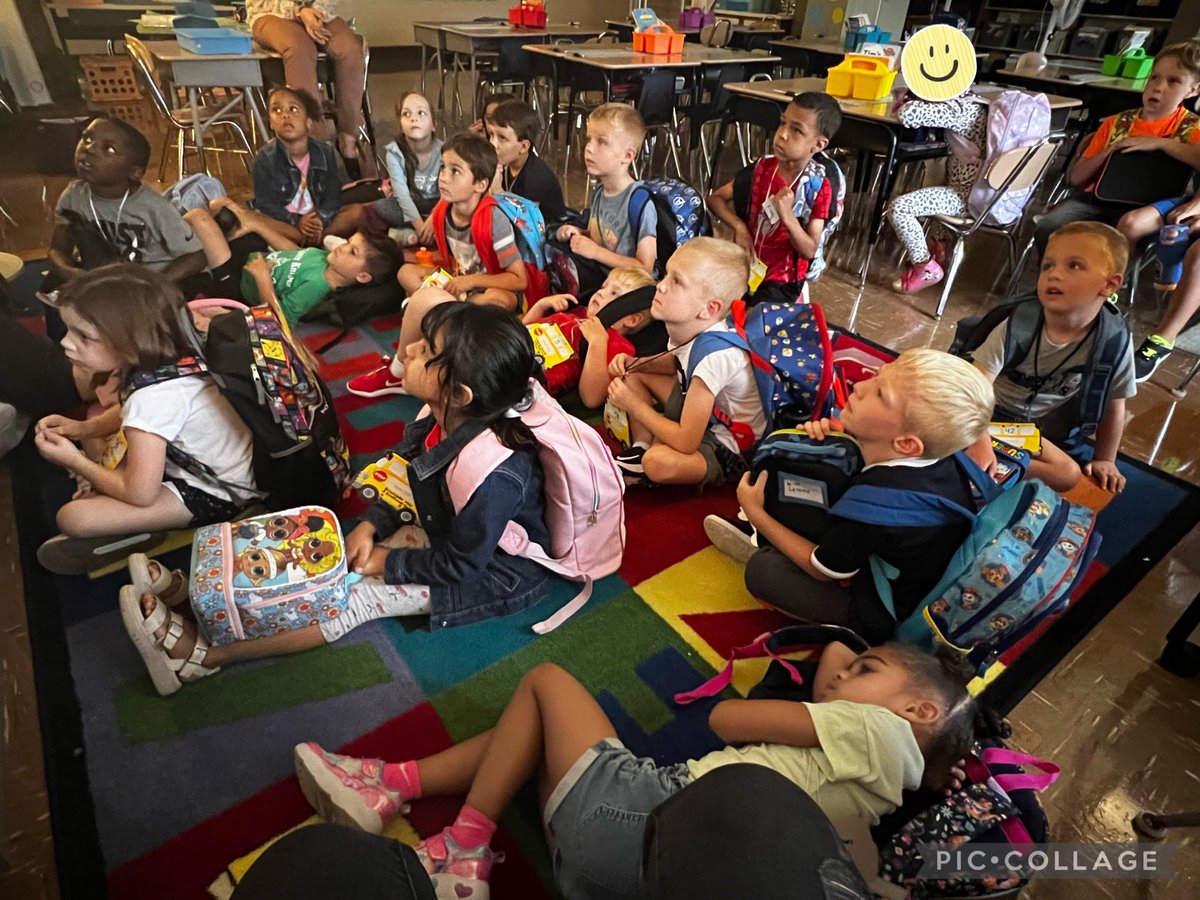 These are some sweet and TIRED kindergartners ready to go home! 😄🩷 We had such a fantastic week together!