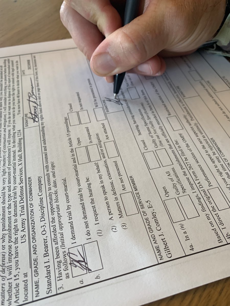 GJComley's tweet photo. Why would the President place his thumb on the scales of Justice and force Servicemembers to demand trial by court-martial rather than face deskside justice that NOW only requires preponderance of the evidence? #burdenofproof #soldiers #youhadme@part1 #ucmj @GJComley https://t.co/gwyVYlUFbM