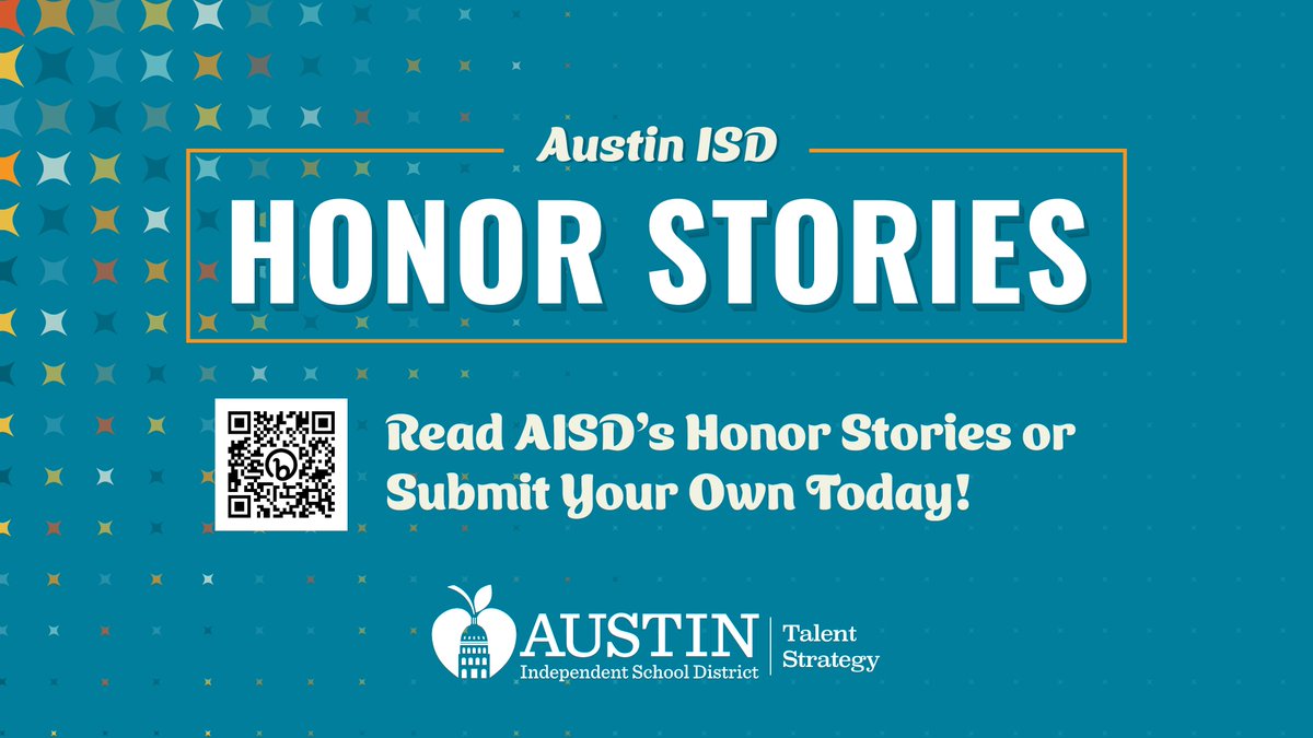 🌟Do you have an inspiring story about a teacher or staff member who made a difference in your life? Share your Honor Story with us, and they might shine on our official website! 🌟 #AISDjoy
👉 Submit your story here: 🔗austinisd.org/honor-stories