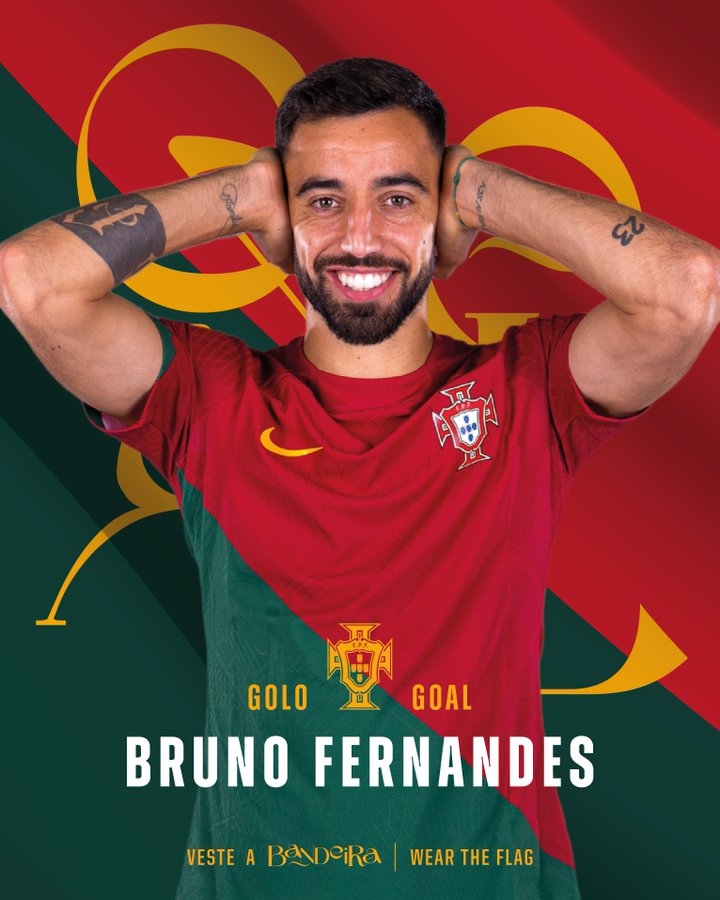 UnitedStandMUFC's tweet photo. 🇵🇹 Birthday Boy Bruno scores a fantastic goal for Portugal! #mufc https://t.co/mmHeaSwzVd