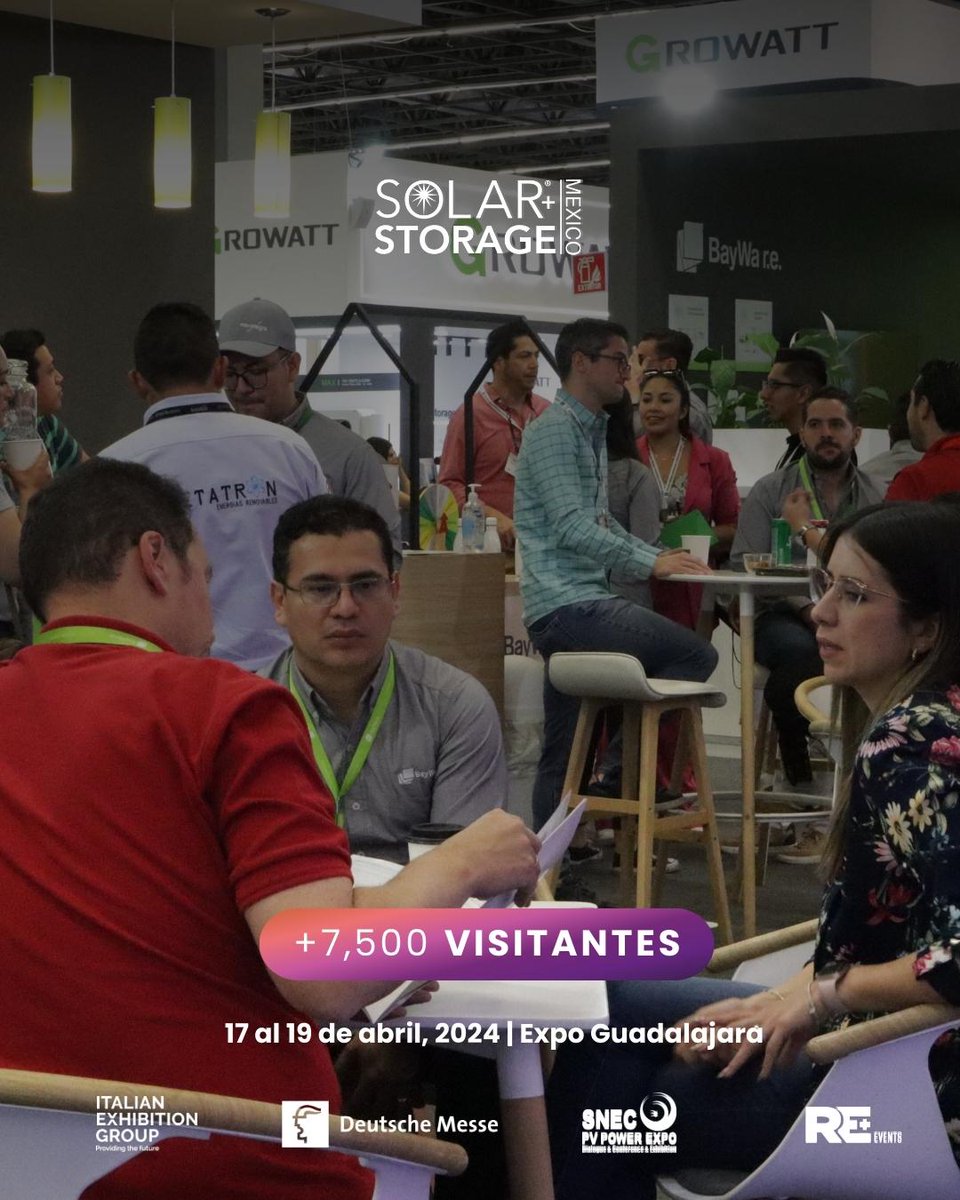 ¡La energía renovable está en auge! 🌞

✨ En Solar + Storage Mexico 2023, tuvimos el privilegio de recibir a más de 7,500 visitantes emocionados de conocer las últimas tendencias en #Energía solar y almacenamiento🔋.

#EnergíaSolar #SolarStorage