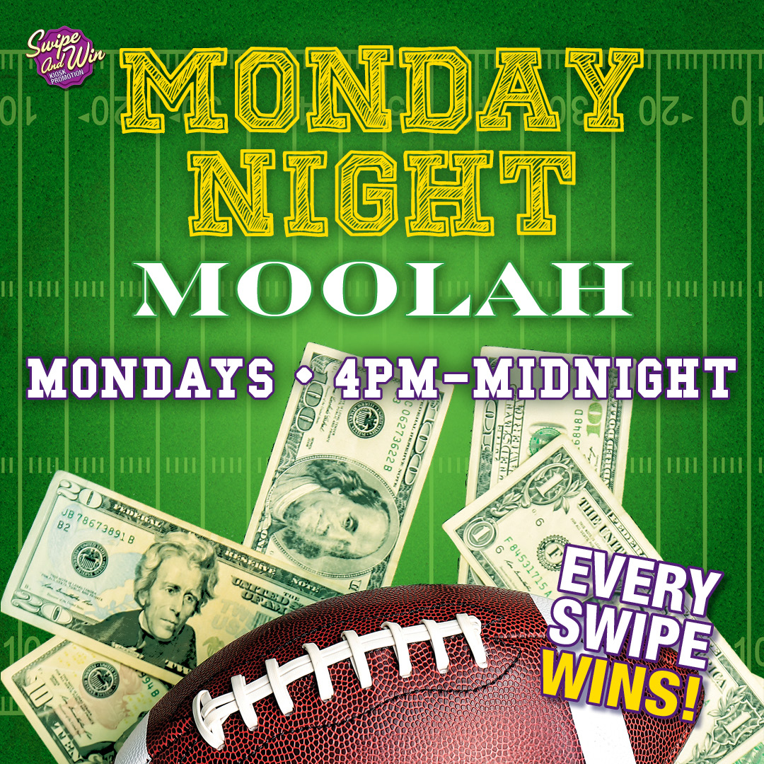 🏈Kick off your week with excitement and rewards during the Football season with the Monday Night Moolah Kiosk Promotion at Bear River Casino Resort! As the Monday Night Football action unfolds, so does your opportunity to win during this electrifying promotion! 🤑