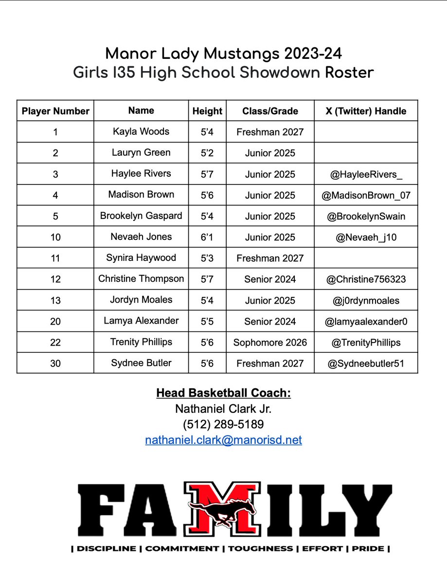 One more day until the Lady Mustangs get to go compete at the <a href="/ACH_GBB/">Alamo City Hoops GBB</a> I-35 Showdown🏀 

Coaches come check us out! #NoExcuses #WAMM

<a href="/MtSAC_WBKB/">Mt. SAC W Basketball</a> <a href="/bdown36/">Brian J. Crichlow</a> <a href="/Coach_VaL/">Valerie Huizar</a> <a href="/OLLLaker_1/">Our Lady of the Lake Athletics</a>
<a href="/CoachTorres_1/">Coach Torres</a> <a href="/SchreinerWBK/">Schreiner Women's Basketball</a> <a href="/TreTilJon/">Trenia Tillis Hoard</a> <a href="/TLUwbb/">TLU Women’s Basketball</a> <a href="/SEUWBasketball/">St. Edward's Women's Basketball</a> <a href="/ETBU_WBSK/">ETBU Women's Basketball</a> <a href="/Ranger_WBB/">Ranger College Women’s Basketball</a> <a href="/cruwomenshoops/">UMHB Women's Basketball🏀</a>