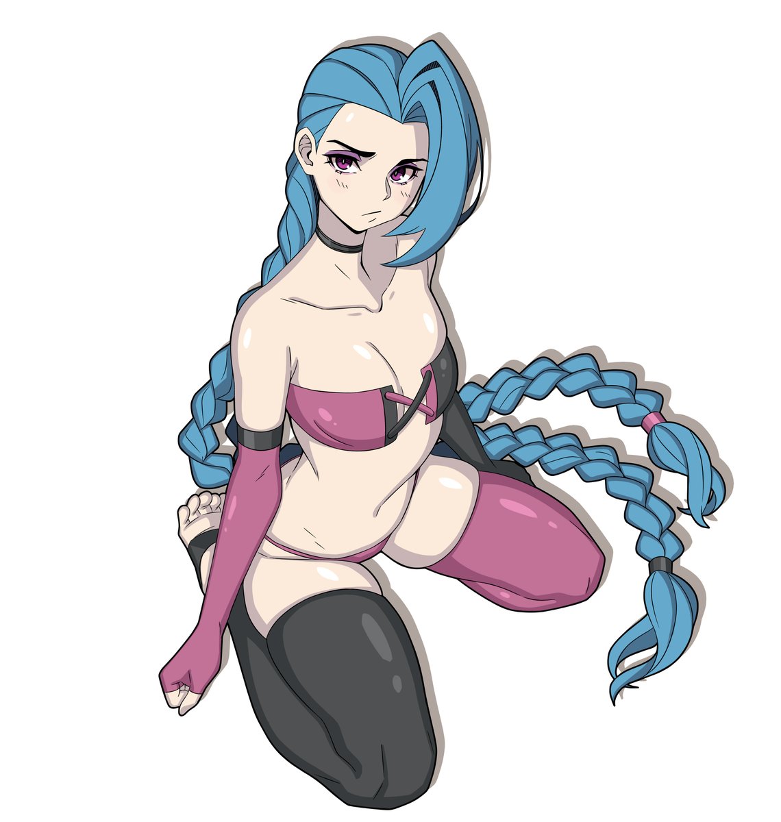 New publication Jinx / League of Legends 🖤💣 I wanted to draw Jinx for a long time and today was the day, I hope you like this little fanart 🖤💣 #Jinx #LeagueOfLegends #LeagueOfLegendsFanArt