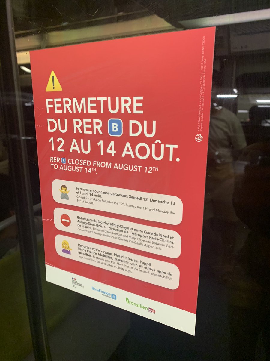 chartraintrain's tweet image. Le bon vieux laisser aller à la francaise… on est le 8 septembre @RERB @ClientsRATP @Actu_Transilien