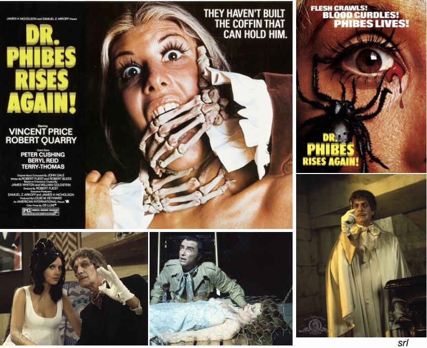 9:05pm TODAY on @TalkingPicsTV 

The 1972 #DarkComedy #Horror film🎥 “Dr. Phibes Rises Again” directed by #RobertFuest and co-written with #RobertBlees

🌟#VincentPrice #RobertQuarry #PeterJeffrey #ValliKemp #FionaLewis #HughGriffith #PeterCushing #BerylReid #TerryThomas