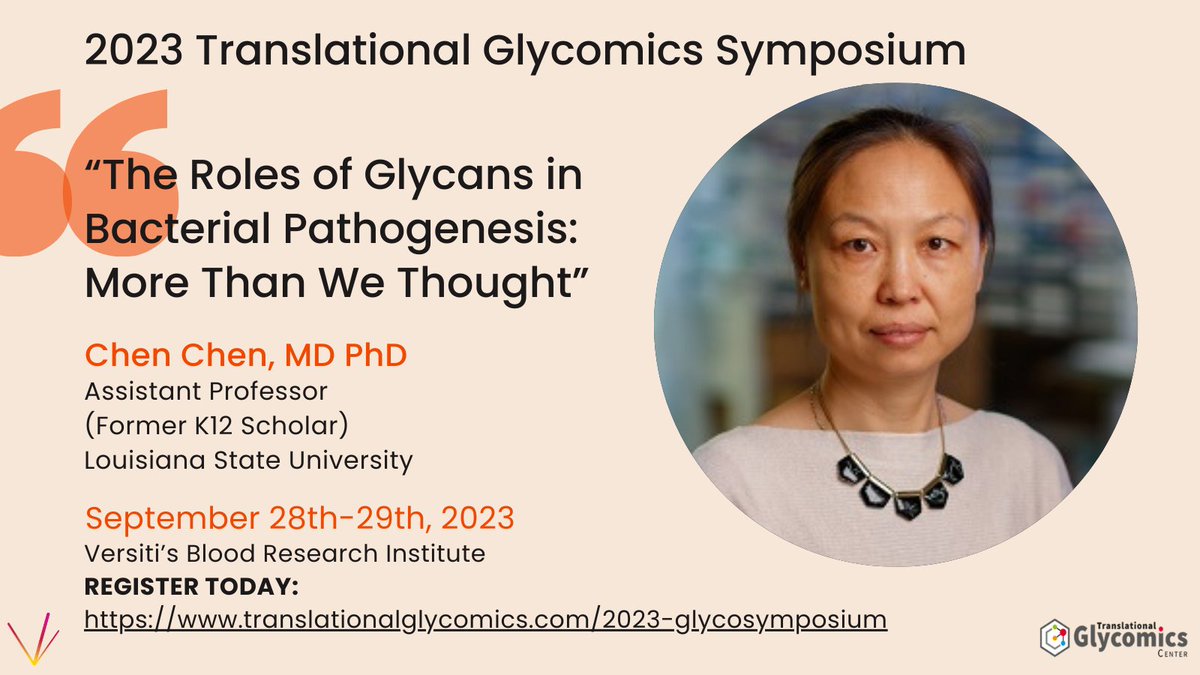 CenterGlycomics's tweet image. Don&apos;t miss the exciting opportunity to hear from Chen Chen, MD PhD at the 🌟Translational Glycomics Symposium September 28th-29th🌟
➡️REGISTER TODAY!⬅️

#translationalglycomics #glycobiology #glycosymposium #bloodresearchinstitute