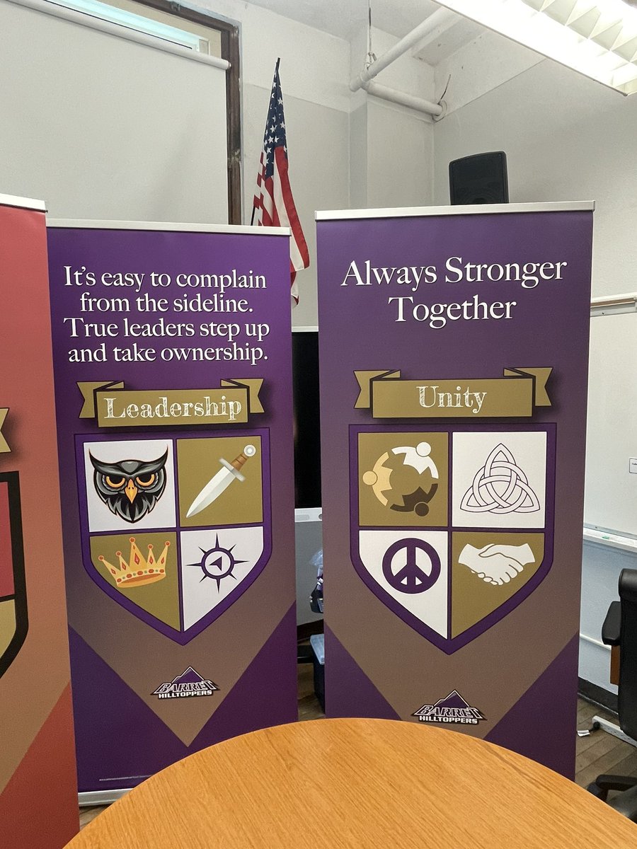 @barretjcps is proud to show off our new House banners that our students along with the help of @MPJCPS designed! Be watching 👀 for more info and opportunities to support your House. #excellence #middleleads @AmyStrite @RobFulk