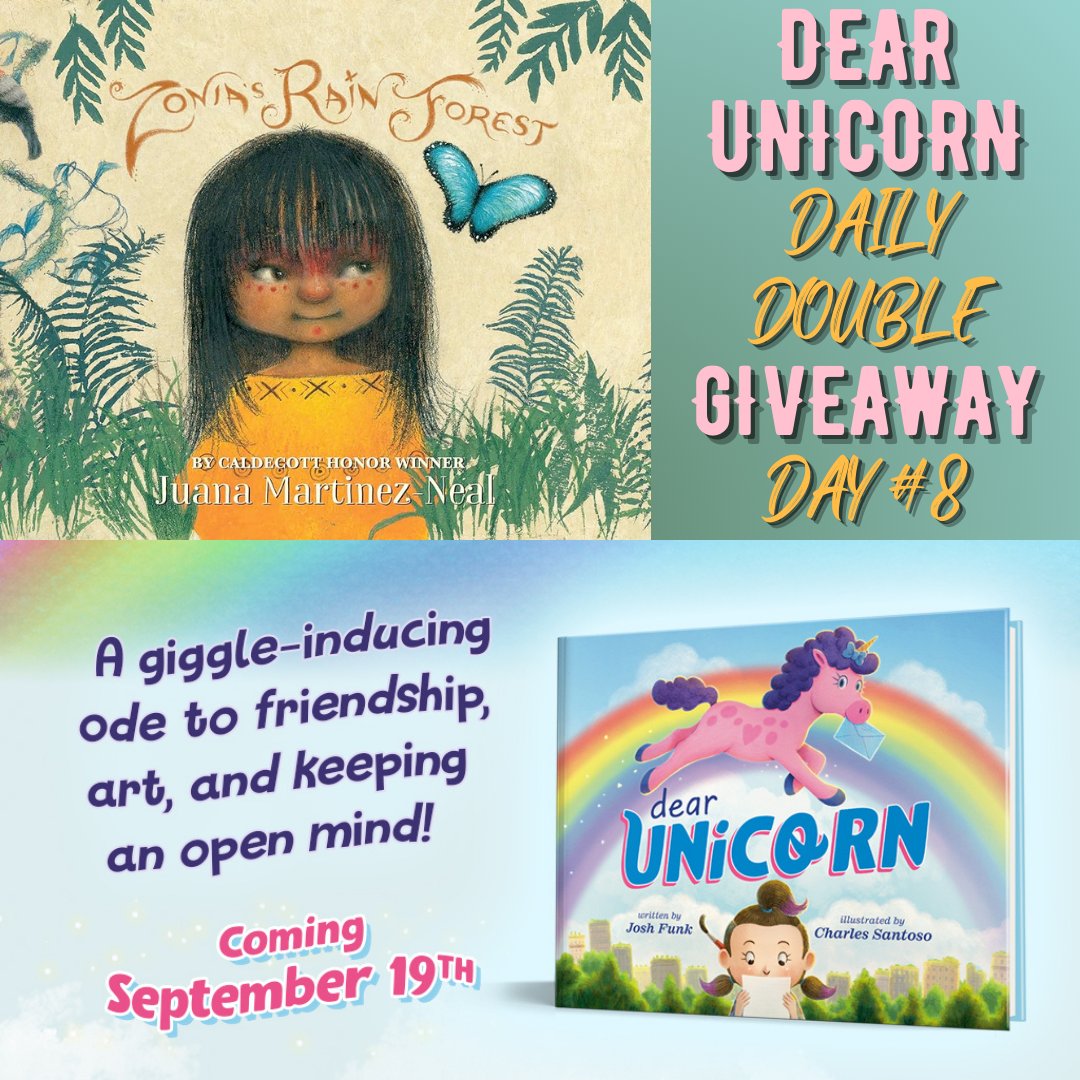 To celebrate the release of my 19th book, DEAR UNICORN, I’m giving away 19 copies of both DEAR UNICORN and another favorite picture book of mine. Today's #giveaway is ZONIA'S RAINFOREST by Juana Martinez-Neal

To enter:
✅ FOLLOW
❤️ LIKE
🔃 RT/QT

BONUS: 👉 COMMENT &amp; TAG A FRIEND