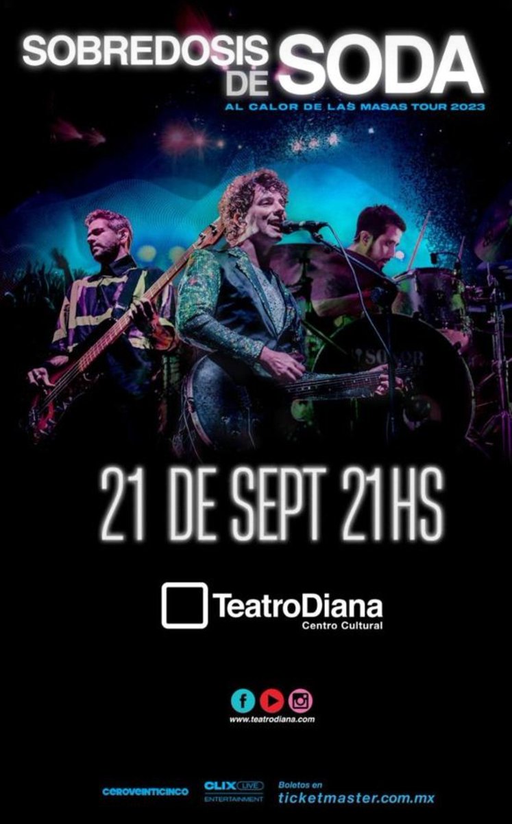 viborildasigue's tweet photo. GANA UN PAR DE BOLETOS PARA DARTE UNA  #sobredosisdesoda   EN EL Teatro Diana 
PARTICIPA DANDO LIKE Y COMPARTIR.
RESULTADO : MARTES 12 DE SEPTIEMBRE https://t.co/wyfpBkeYdt