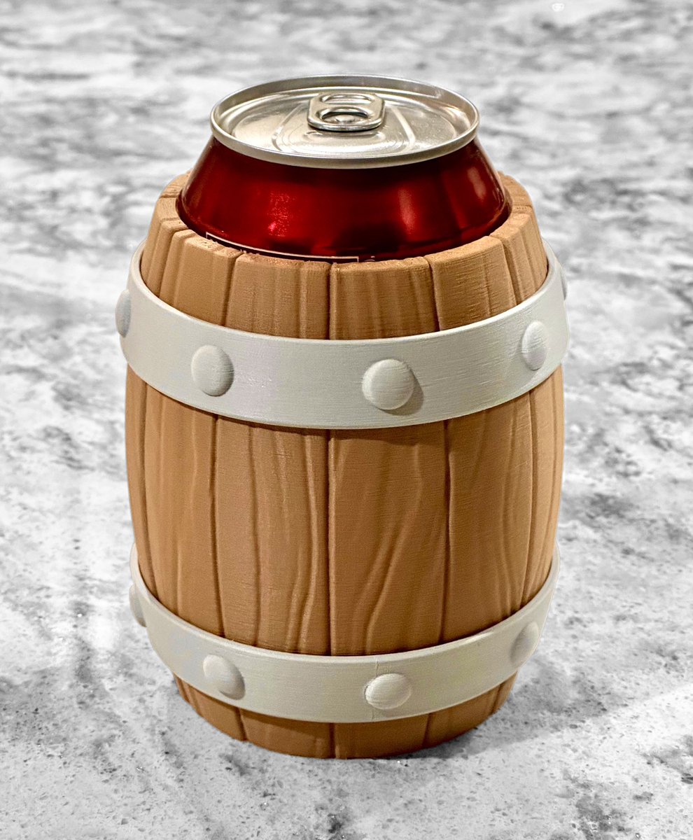 Designed this 3D Printed Wood Barrel Can Insulator for <a href="/MandicReally/">Alan Mandic</a>’s design remix contest. My first time publishing a design on <a href="/Thangs3D/">Thangs3D</a>. Turned out pretty rad IMO!