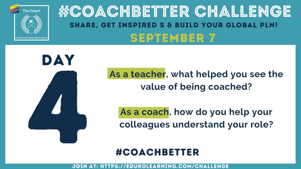 MsKRayCameron's tweet photo. #coachbetter Challenge Day 4:
As a coach, I use clear and consistent communication as well as supporting documents like a coaching vision statement, coaching menu and coaching cycle overview to help colleagues understand my role. https://t.co/WWvhPwjzEO