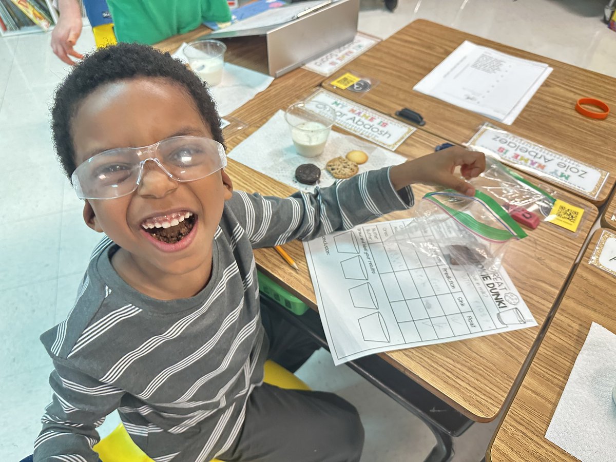 First graders answered the question, “What do scientist do?” this week and we finished with a fun activity that they all were able to participate in. They became the scientists to see if cookies would sink or float. #resspotlight