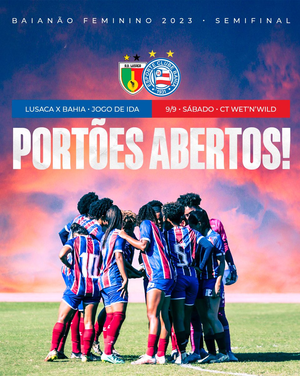 🏟️ Às 15h! A Nação Tricolor está convocada para a decisão das #MulheresDeAço neste sábado, no Wet'n Wild. A entrada será gratuita. #BBMP