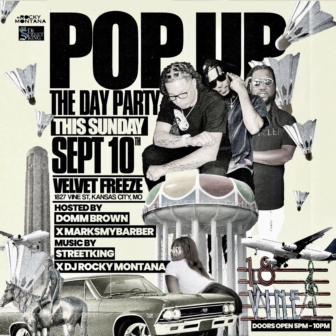 MMBliving's tweet photo. This Sunday we’re taking over the #VINE w/ our #PopUpDayParty @ #Velvet 🔥 Gates open at 5pm 👀 @STREETKING85 x @DjRockyMontana on the mix &amp; hosted by @DoggassDomm x @MarksMyBarberKc  🙌🏼 https://t.co/2Y4sNcuAk0