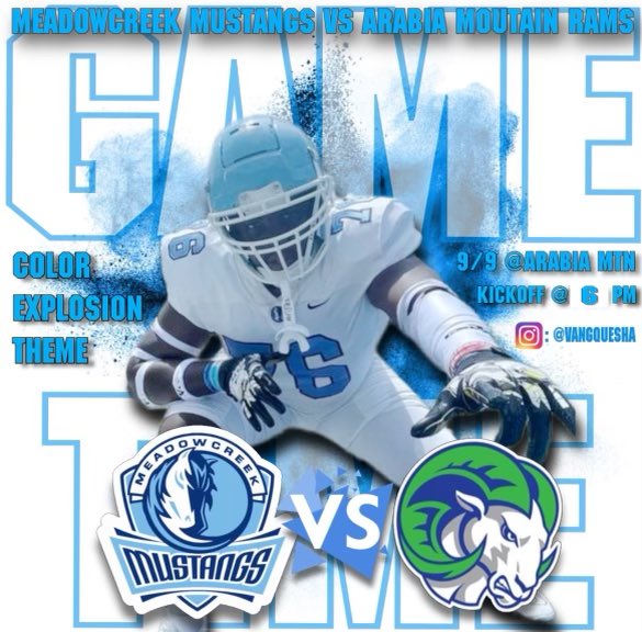 Saturday Football! Mustangs take on Arabia Mountain at Buck Godfrey Stadium 6pm tomorrow. See you there. Let’s Go Creek!!!